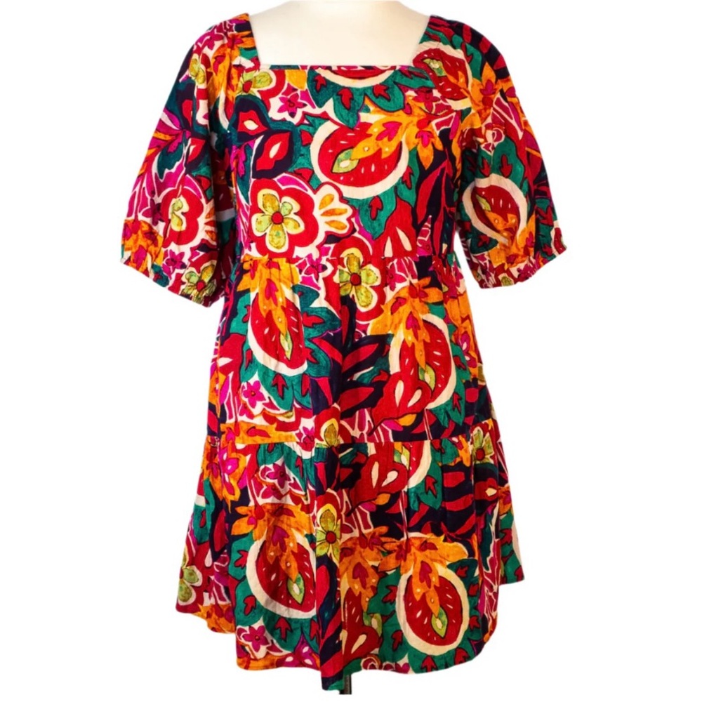 Mlle Gabrielle Pink and Green Dress 3x